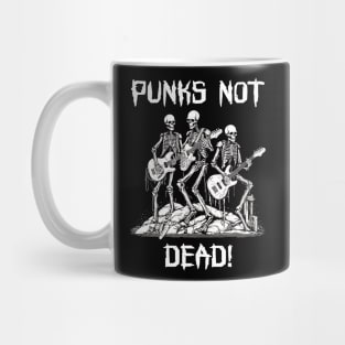 Punk Rock Skeleton Band - Punks Not Dead Mug